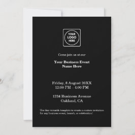 Invitación Negra Minimalista para Negocios