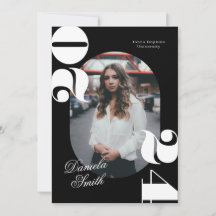 Negra y blanca clase negrita moderna de graduación