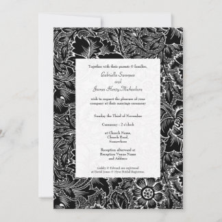 Invitación negra y blanca del vintage del