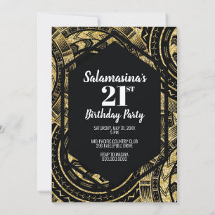 Invitación negra y con brillo de diamante Tatau