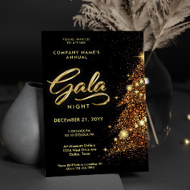 Invitación Negra y Fiesta de gala de vacaciones de oro
