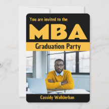 Invitación negrita a graduación de fotos de MBA