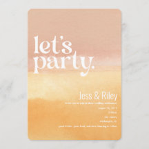 Negrita acuarela Let's Fiesta Wedding Invitation