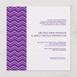 Invitación Negrita Banda Chevron Púrpura Profunda Asequible