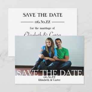 Invitación Negrita blanca GUARDA LA FOTO DE LA FECHA - Invita