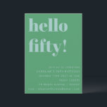 Invitación Negrita Blue Green Cute Simple Modern 50 cumpleaño<br><div class="desc">Negrita Blue Green Cute Simple Modern 50th Birthday Invitation</div>