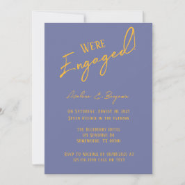 Invitación Negrita Blueberry Sunshine Typography Engagement