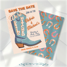 Invitación Negrita Colorful Cowboy Western Save the Date Boot