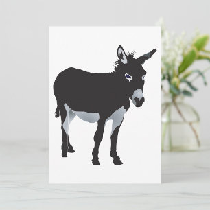 Invitación Negrita Donkey Silhouette Farm Animal
