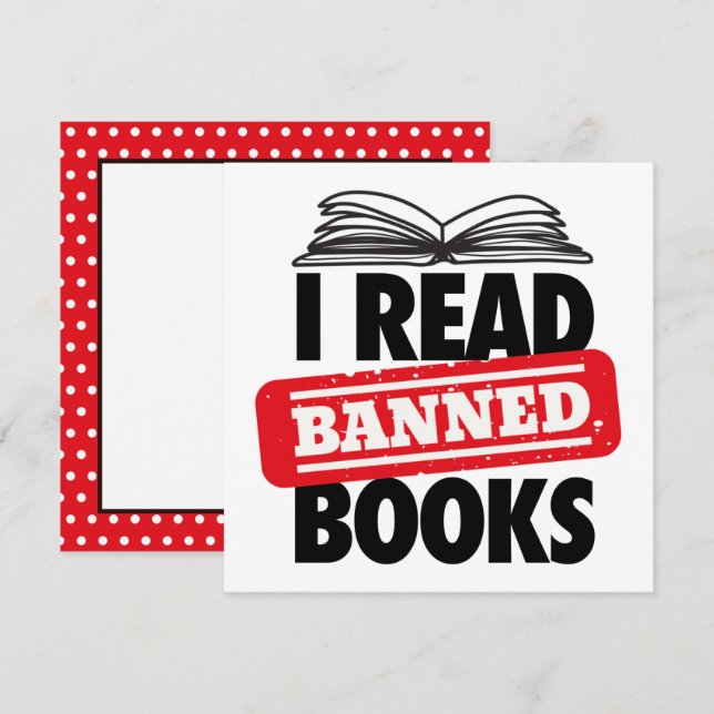 Invitación Negrita «Leo libros prohibidos» Bookish  (Anverso / Reverso)