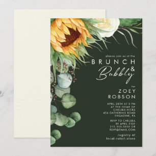 Invitación Negrita País Giro oscuro Verde Brunch & Bubbly