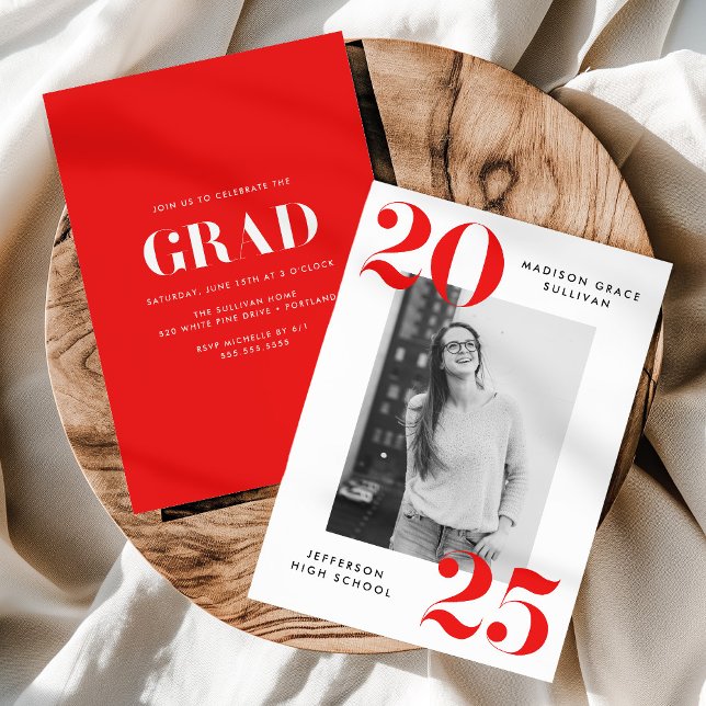 Invitación Negrita Partido de Graduación de Fotografías con L (Subido por el creador)