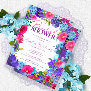 Invitación Negrita Púrpura Azul Púrpura Acuarela Ducha De Nov