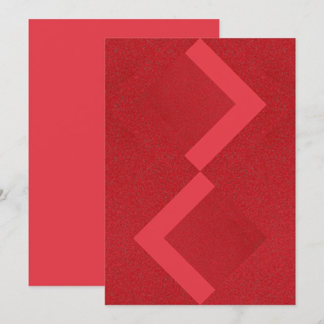 Invitación Negrita Roja Chevron – Personalizable (Anverso / Reverso)