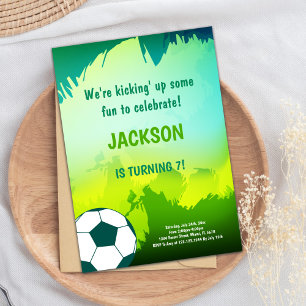 Invitación Negrita Tema Deportivo Verde y Negro