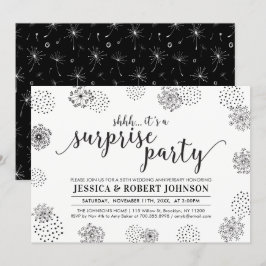 Invitación Negro | 50 Aniversario del Boda de la Sorpresa Mod