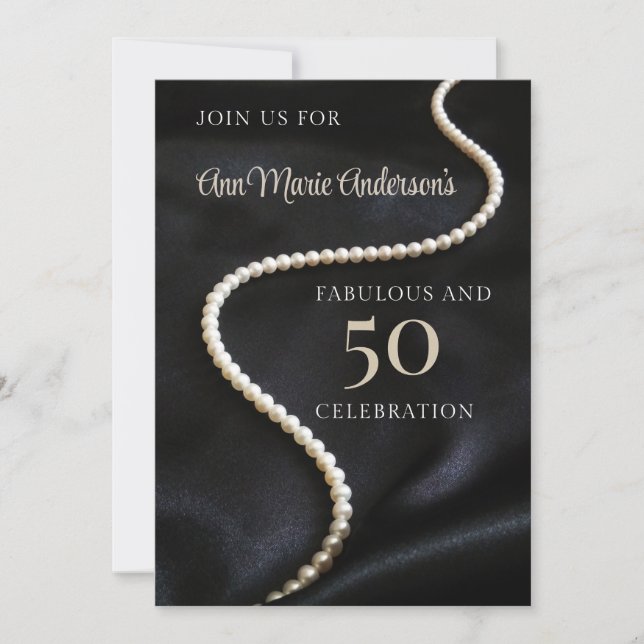 Invitación Negro 50 y fabuloso (Anverso)