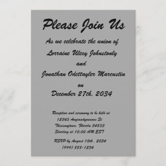 Invitación negro 8 x 11 diseñe su propio producto