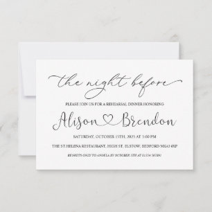Invitación Negro Blanco Bienvenidos a la Noche Anterior