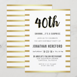 Invitación Negro, blanco y fiesta de cumpleaños de la