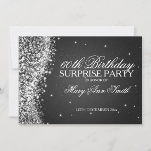 Invitación Negro chispeante de la onda de la fiesta de