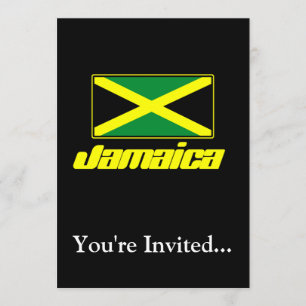 Invitación Negro con bandera de Jamaica