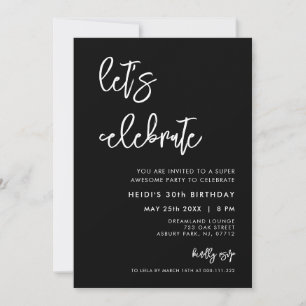 Invitación Negro contemporáneo Celebremos