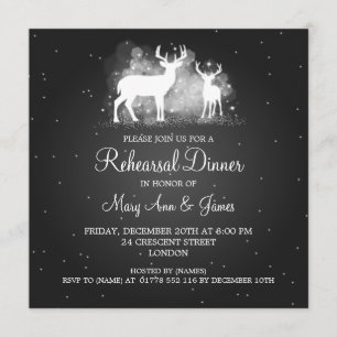 Invitación Negro de la chispa de los ciervos del invierno de