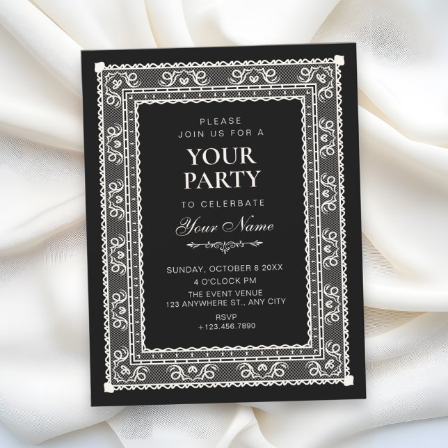 Invitación Negro elegante (Subido por el creador)