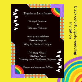Invitación negro elegante lgbtq love Wedting