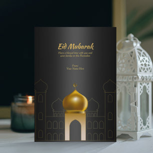 Invitación Negro elegante   Saludo islámico de la Mezquita Do