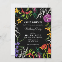 Negro floral tropical Naturaleza 