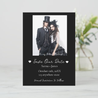 Invitación Negro Gótico De Halloween Salve Al Boda De Fechas
