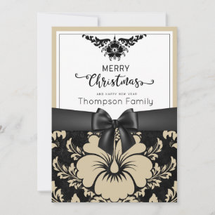 Invitación Negro guión feliz Navidad feliz año nuevo