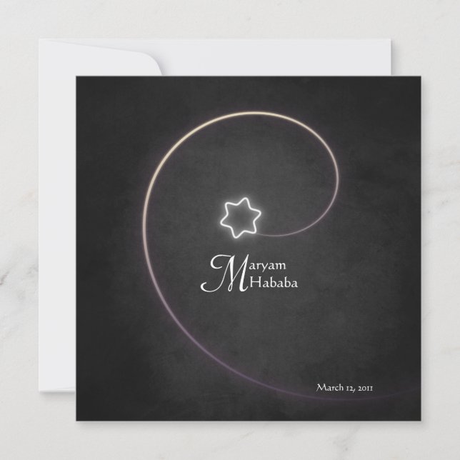 Invitación Negro islámico de la estrella de la noche de (Anverso)