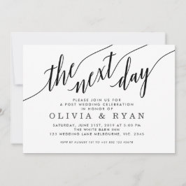 Invitación Negro La celebración del Boda al día siguiente