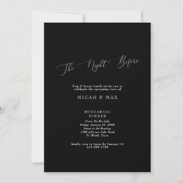 Invitación Negro La Noche Antes Del Ensayo Boda II