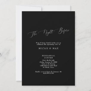 Invitación Negro La Noche Antes Del Ensayo Boda II