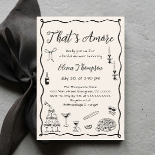 Invitación Negro, más ducha de novia italiana