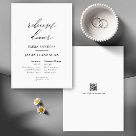 Invitación Negro minimalista sobre blanco
