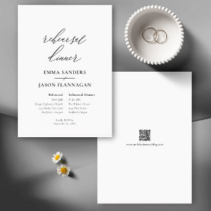 Invitación Negro minimalista sobre blanco