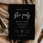 Invitación Negro moderno contemporáneo felizmente después de<br><div class="desc">Celebra a tu boda con un simple y feliz siempre después de fiesta. Una tipografía atrevida y de moda para tu papelería boda,  sencilla pero elegante con un tema blanco y negro. Personalizable completo: puede cambiar los colores del tipo de letra y del fondo si es necesario.</div>