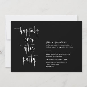 Invitación Negro moderno feliz por siempre después de la foto