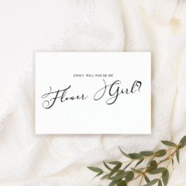Invitación Negro Moderno Simple Script Sé Mi Dama de las Flor