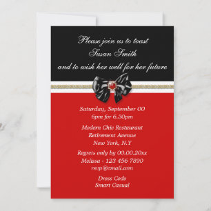 Invitación Negro rojo blanco dorado PERSONALIZAR