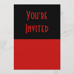 Invitación negro rojo simple