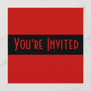 Invitación negro rojo simple