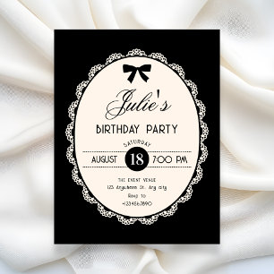 Invitación Negro vintage 