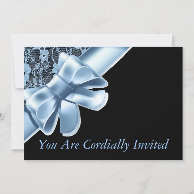 Invitación Negro y azul lacado (Anverso)