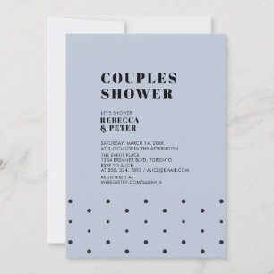 Invitación Negro y azul polvo Ducha de boda de parejas mode